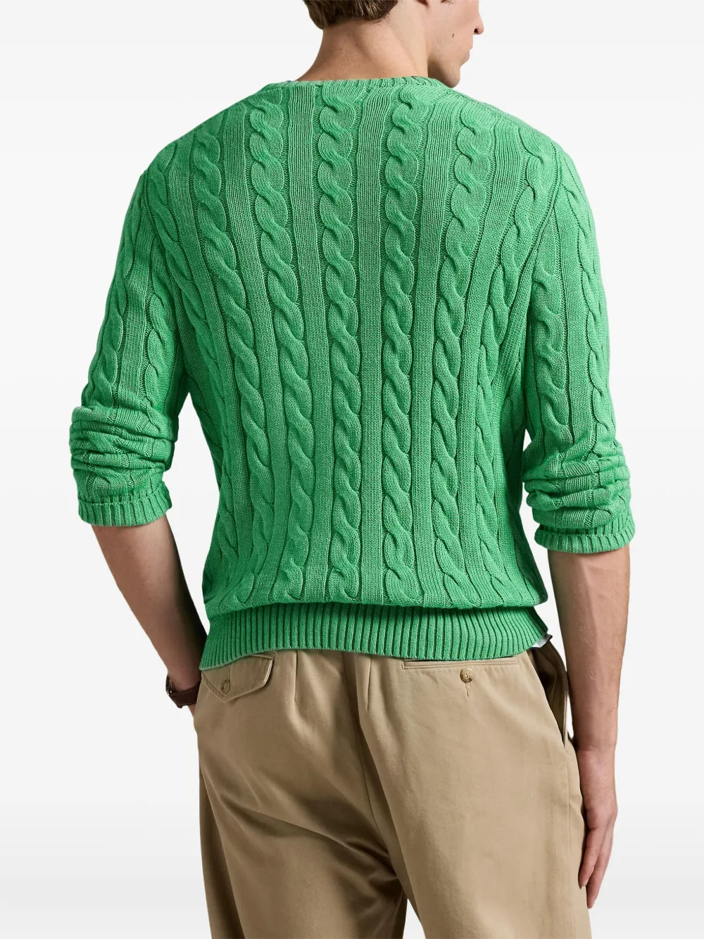Polo Ralph Lauren cable-knit cotton sweater Groen