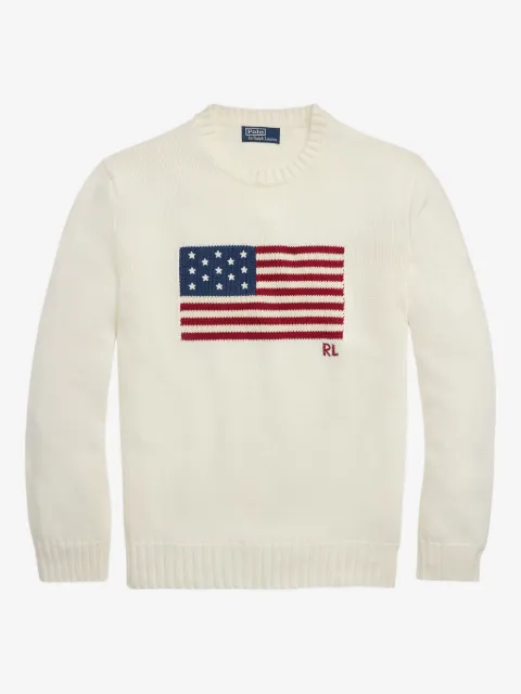 Polo Ralph Lauren flag-motif crew-neck sweater