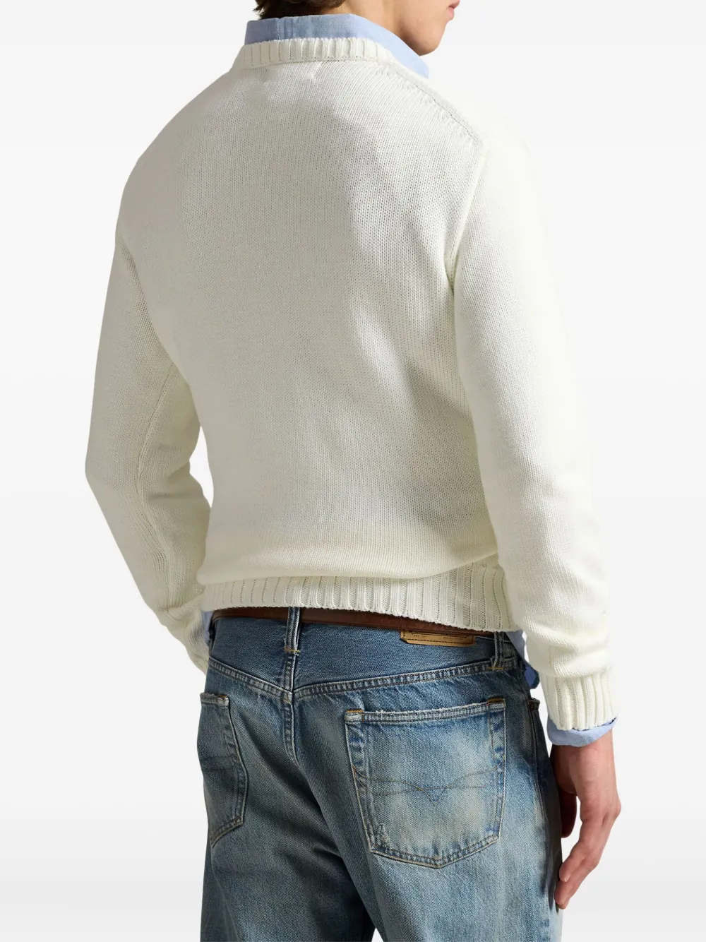 Polo Ralph Lauren Trui met ronde hals en vlagpatroon Wit