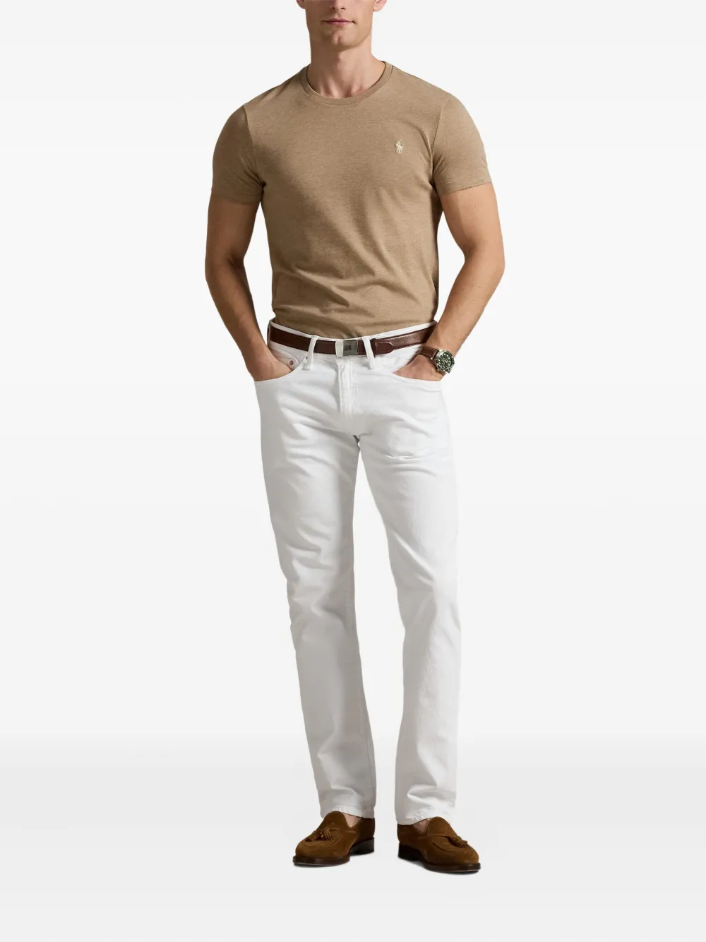 Polo Ralph Lauren Katoenen T-shirt met geborduurd logo Bruin
