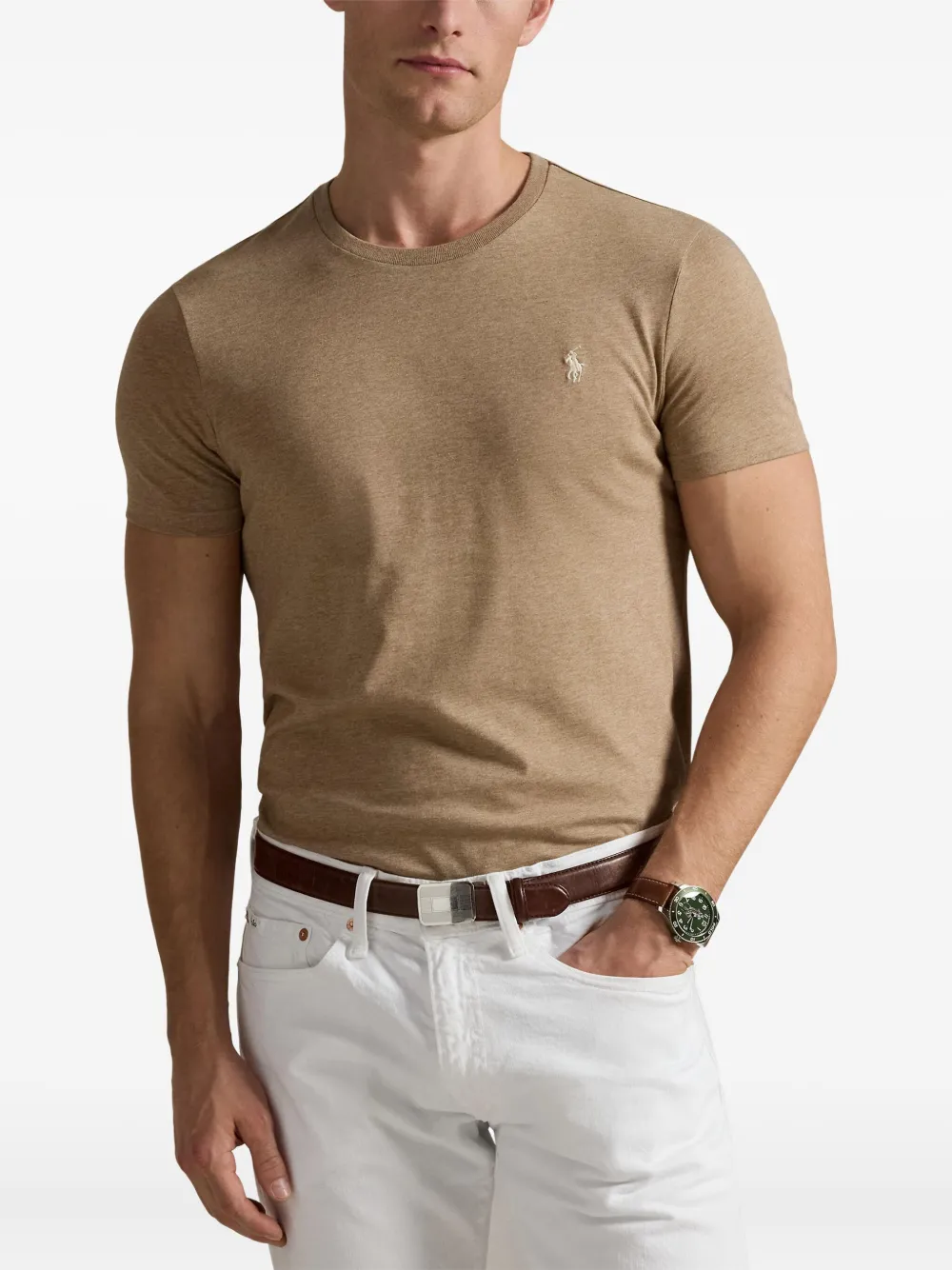 Polo Ralph Lauren Katoenen T-shirt met geborduurd logo Bruin
