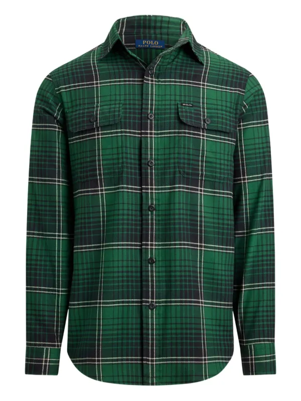 green plaid dress shirt men Hisdern Men's Long Sleeve Plaid Shirt Red Green Casual Button-Up