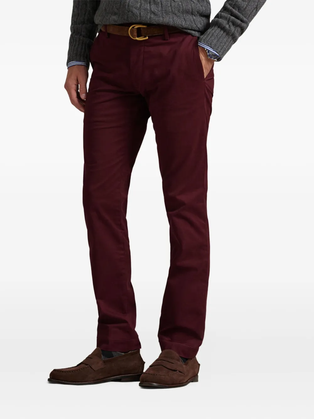 Polo Ralph Lauren Broek met zijzakken en platte voorkant Rood