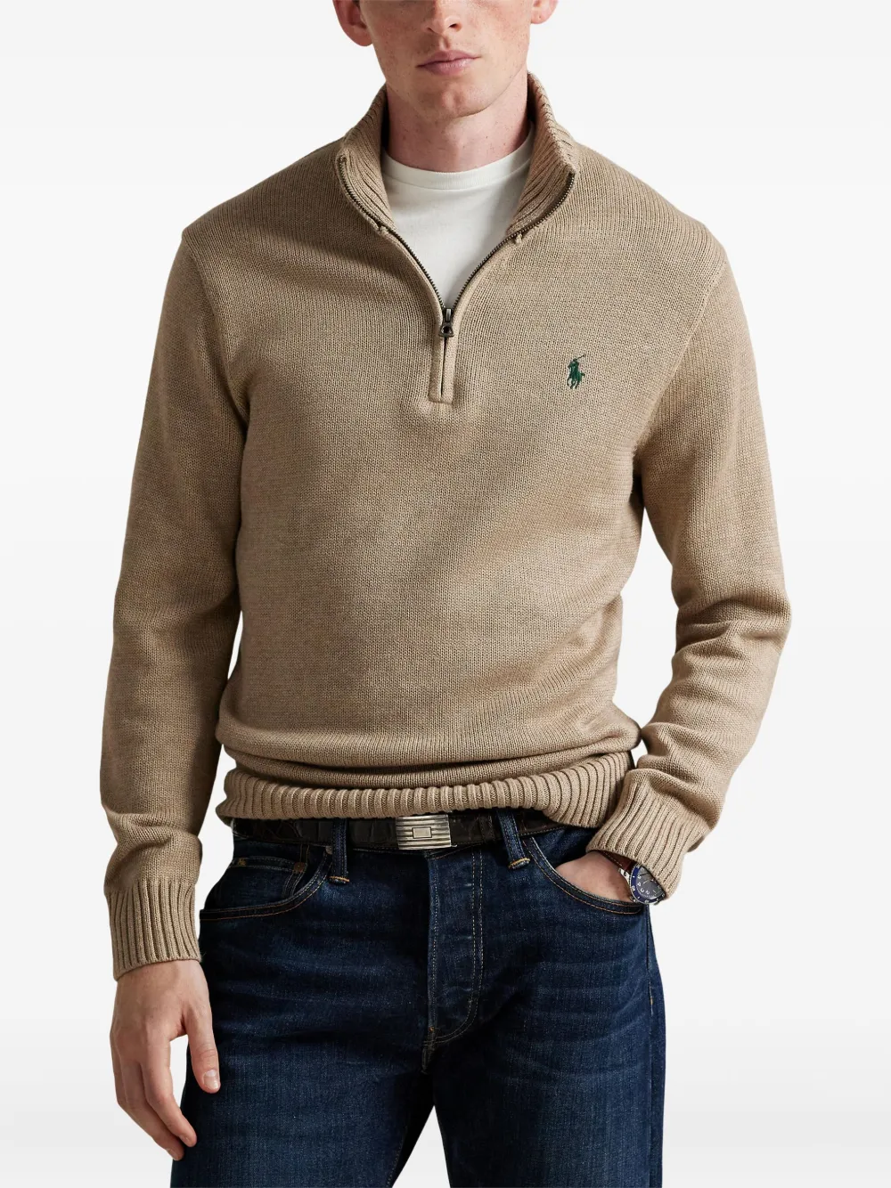 Polo Ralph Lauren Trui met halve rits Beige
