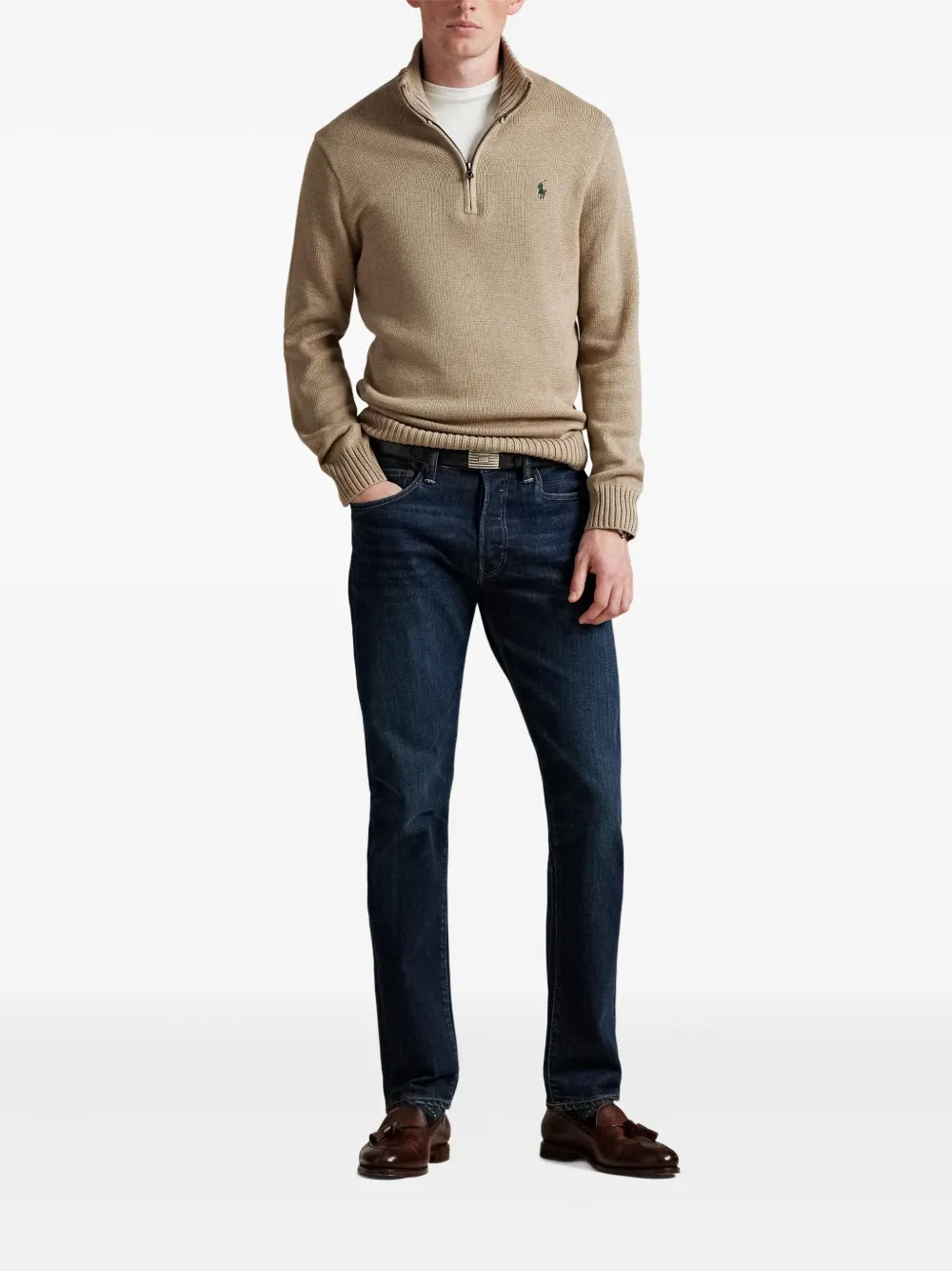Polo Ralph Lauren Trui met halve rits Beige