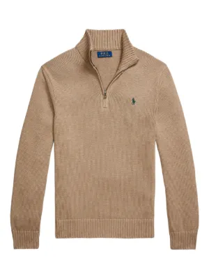 Polo Ralph Lauren quarter-zip embroidered-logo Jumper | Neutrals