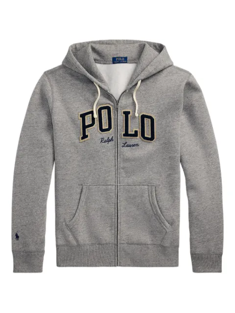 Polo Ralph Lauren logo-patch zip-up hoodie