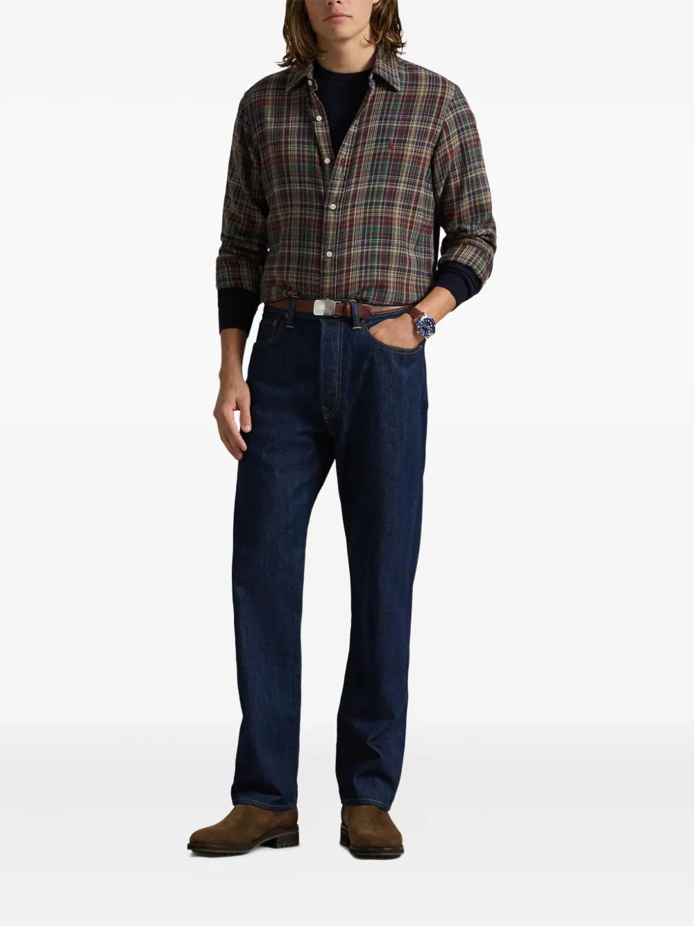 Polo Ralph Lauren flannel plaid-pattern shirt | Image 2