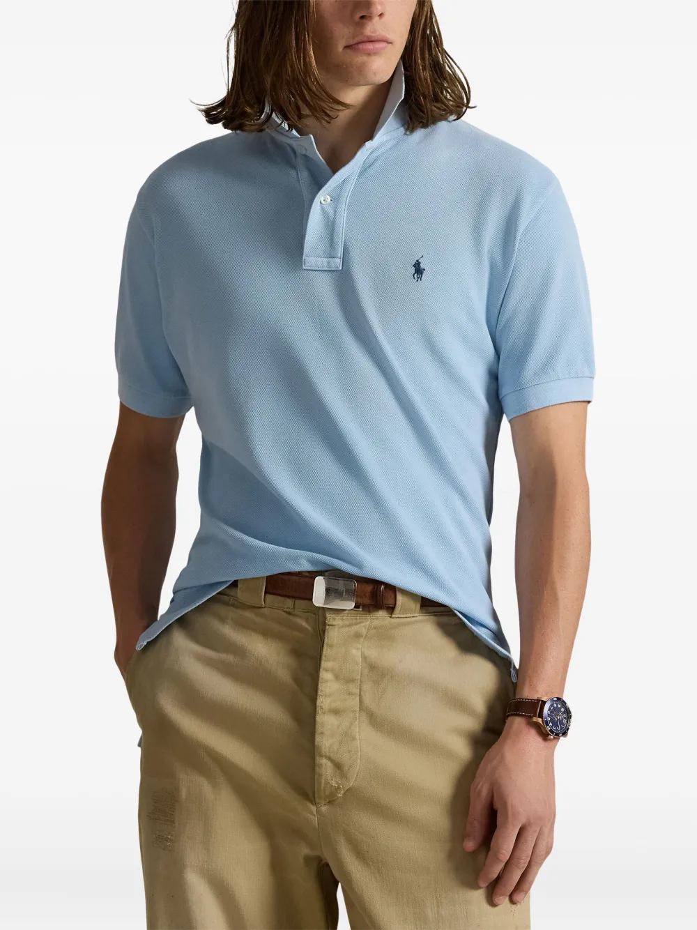 Polo Ralph Lauren short-sleeve cotton polo shirt Blauw