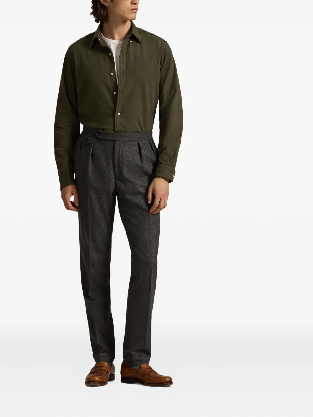 Polo Ralph Lauren Flanellen overhemd met lange mouwen Groen