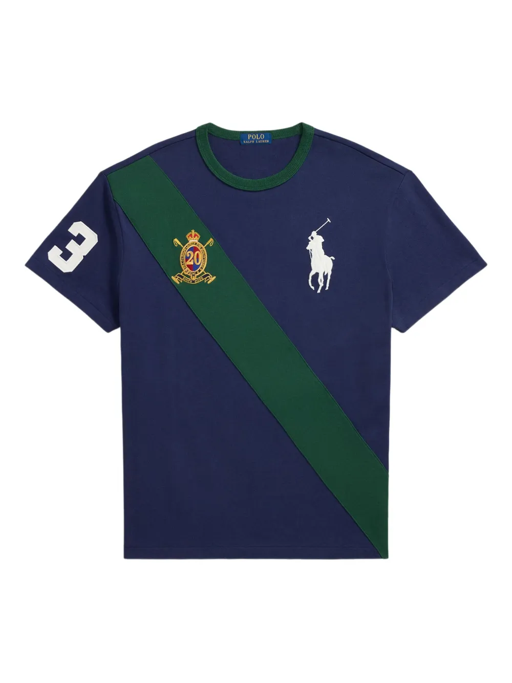 Polo Ralph Lauren ストライプディテール Tシャツ - ブルー Polo Ralph Lauren ストライプディテール Tシャツ - ブルー