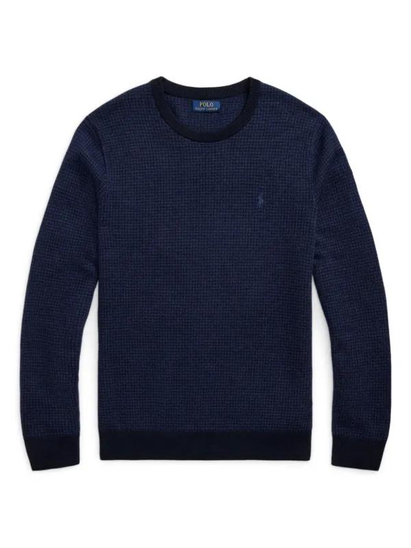 Polo Ralph Lauren crew-neck Wool Sweater Blue FARFETCH IN