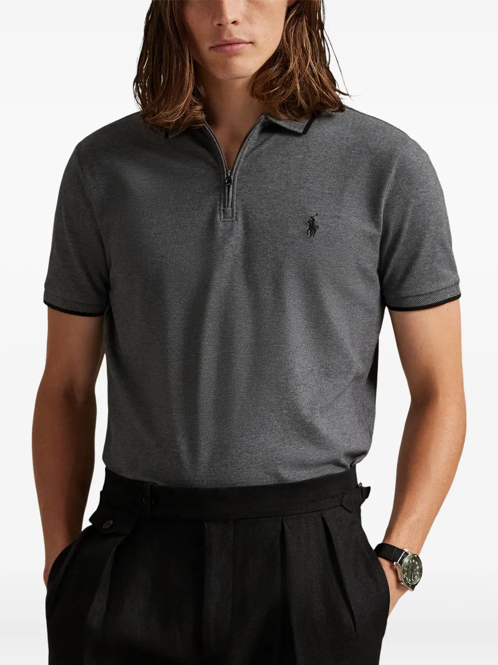 Polo Ralph Lauren Poloshirt met geborduurd logo Grijs