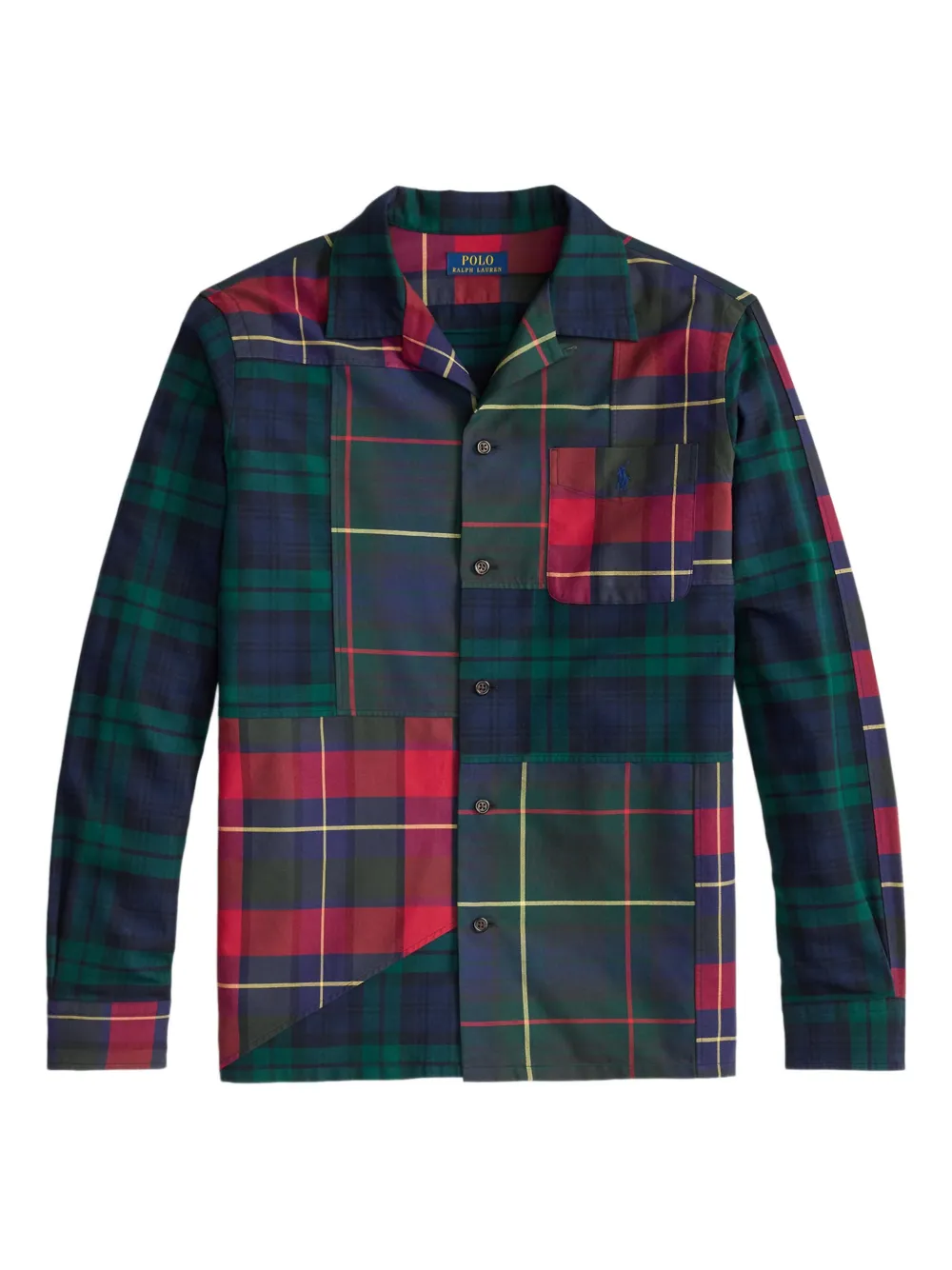 Polo Ralph Lauren Geruit overhemd met patchwork Groen