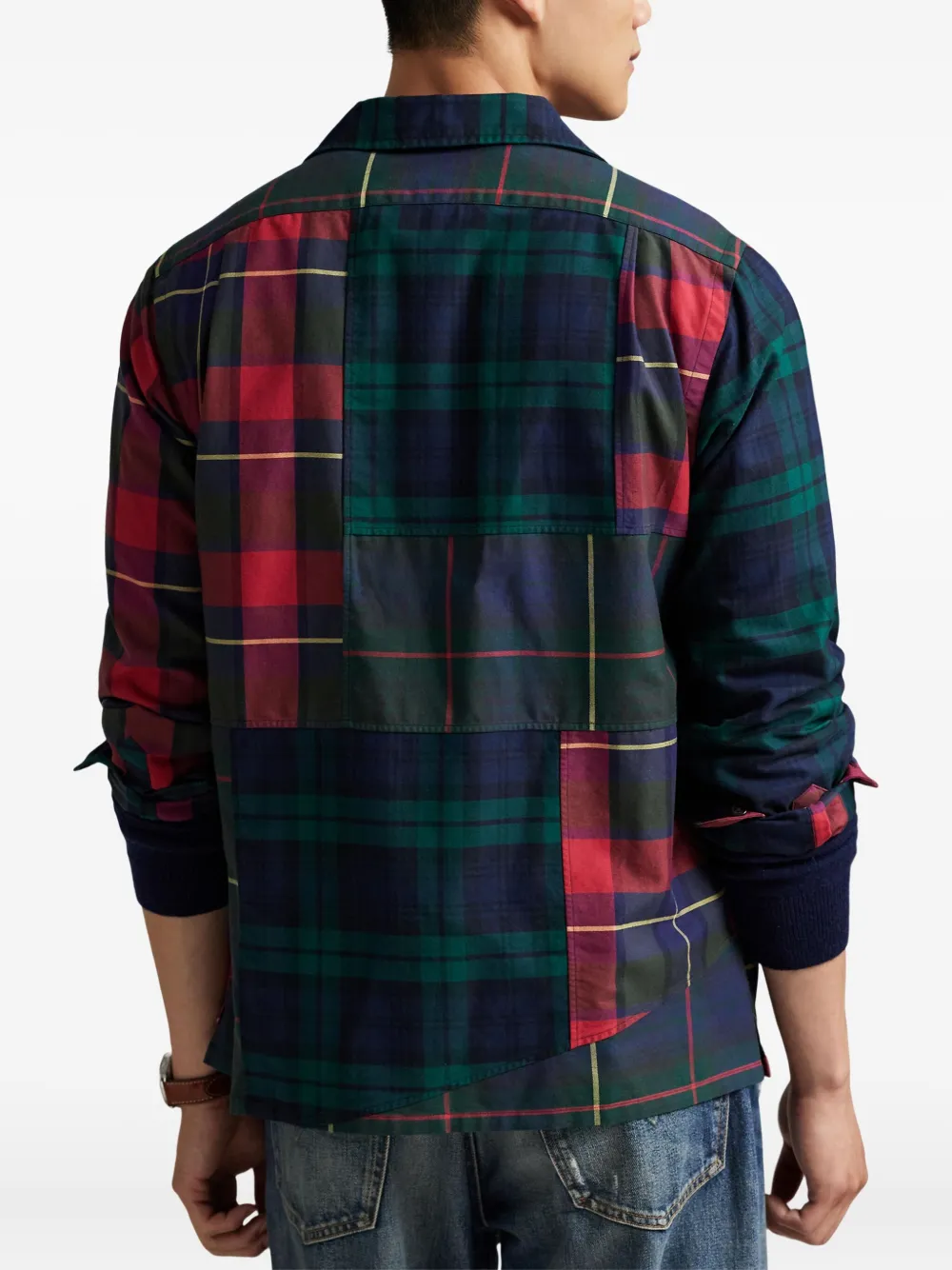Polo Ralph Lauren Geruit overhemd met patchwork Groen