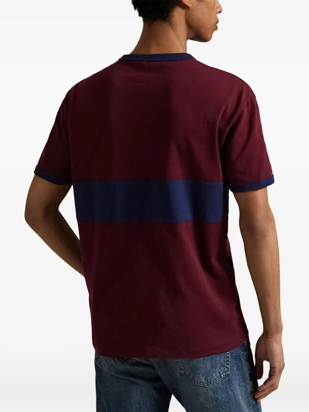 Polo Ralph Lauren T-shirt met colourblocking en patch Rood