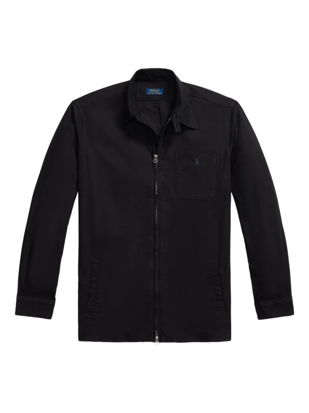 Polo Ralph Lauren zip-front long-sleeve shirt | Black | Image 1