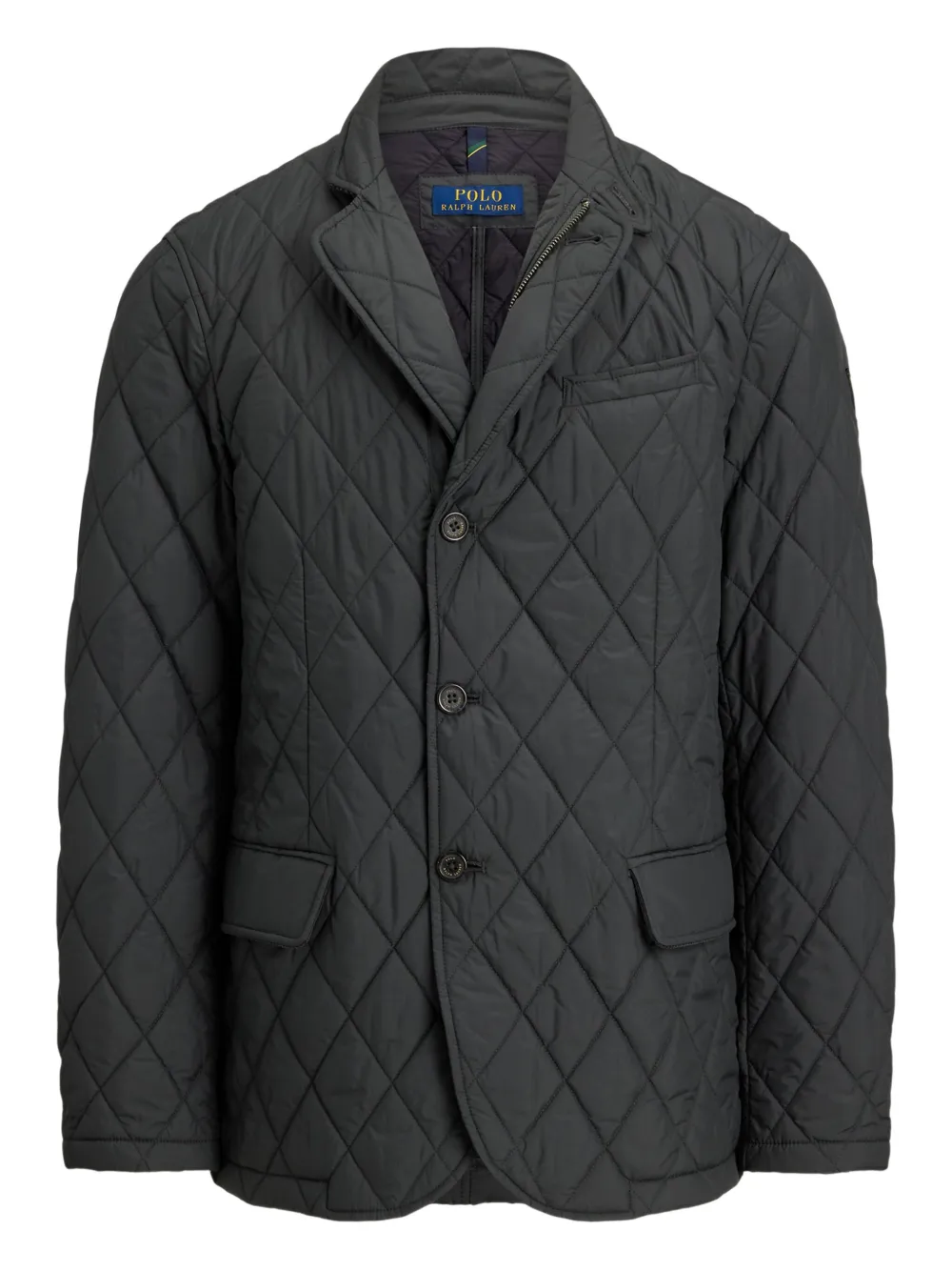 quilted diamond-pattern jacket