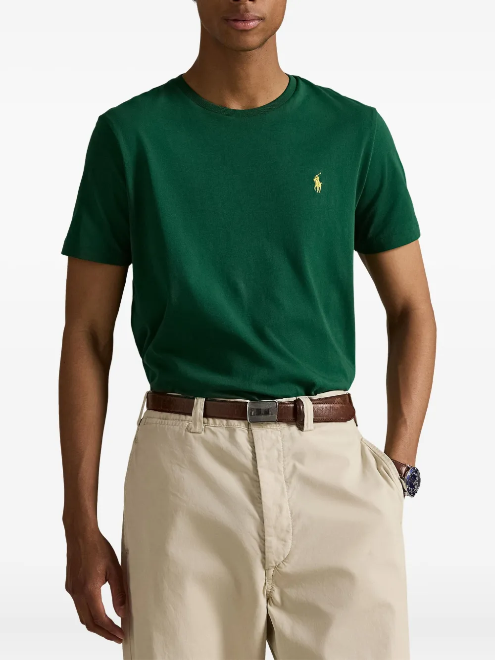 Polo Ralph Lauren Katoenen T-shirt met geborduurd logo Groen