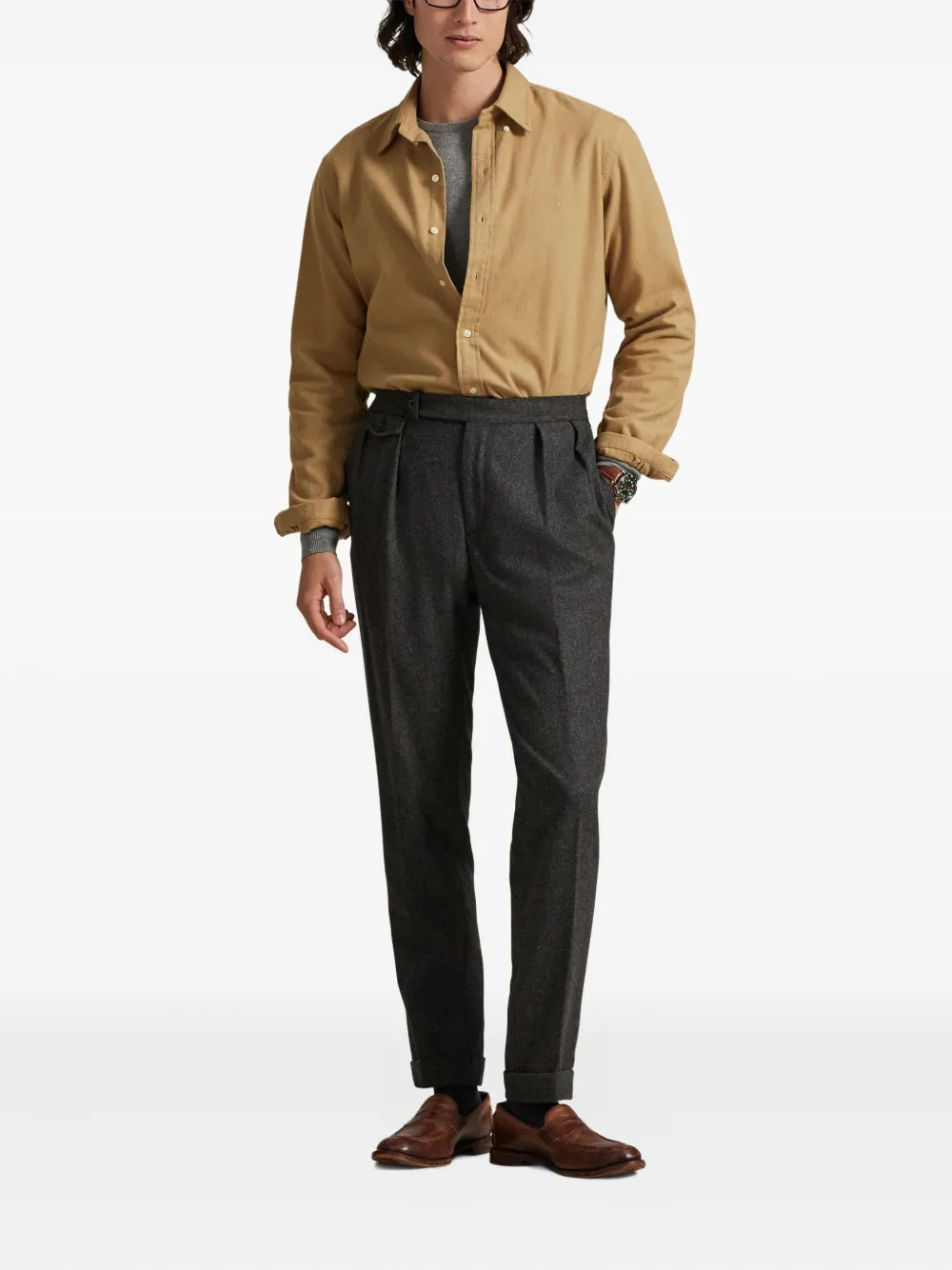 Polo Ralph Lauren Overhemd met geborduurd logo Bruin