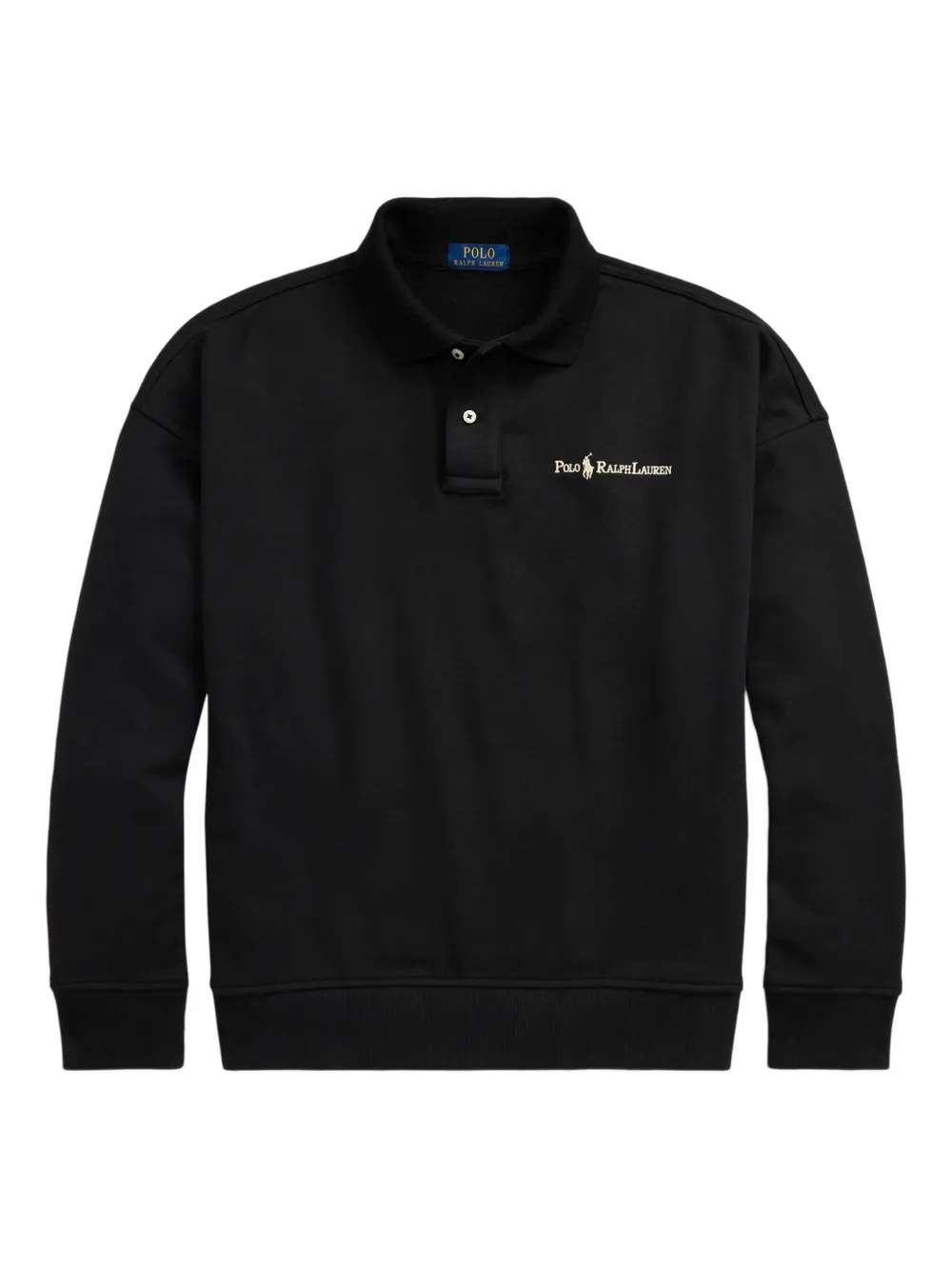 Polo Ralph Lauren Fleece sweater met polokraag Zwart