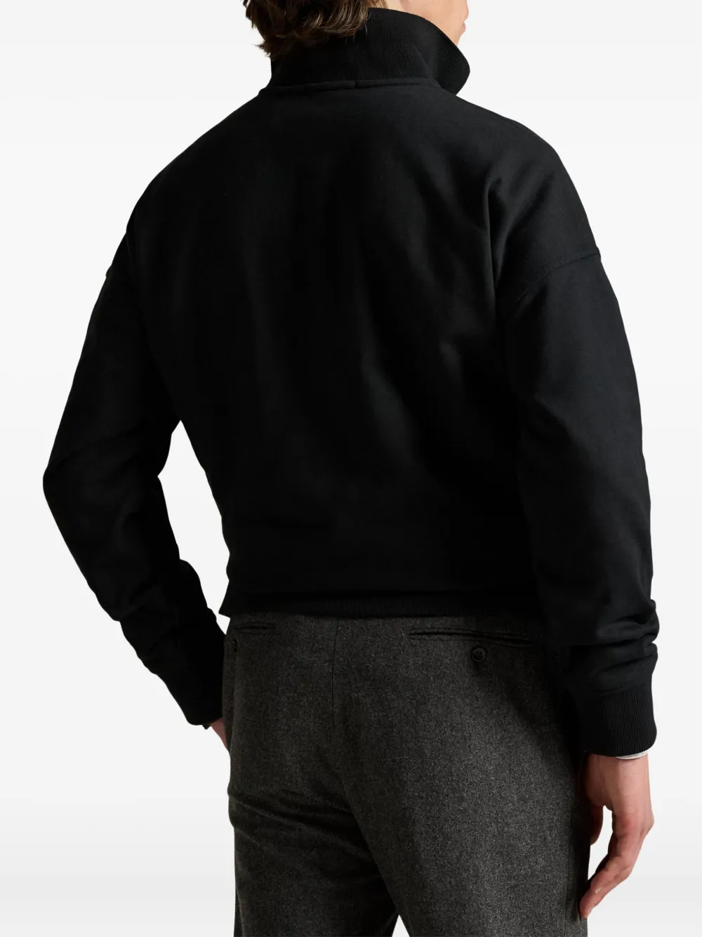 Polo Ralph Lauren Fleece sweater met polokraag Zwart