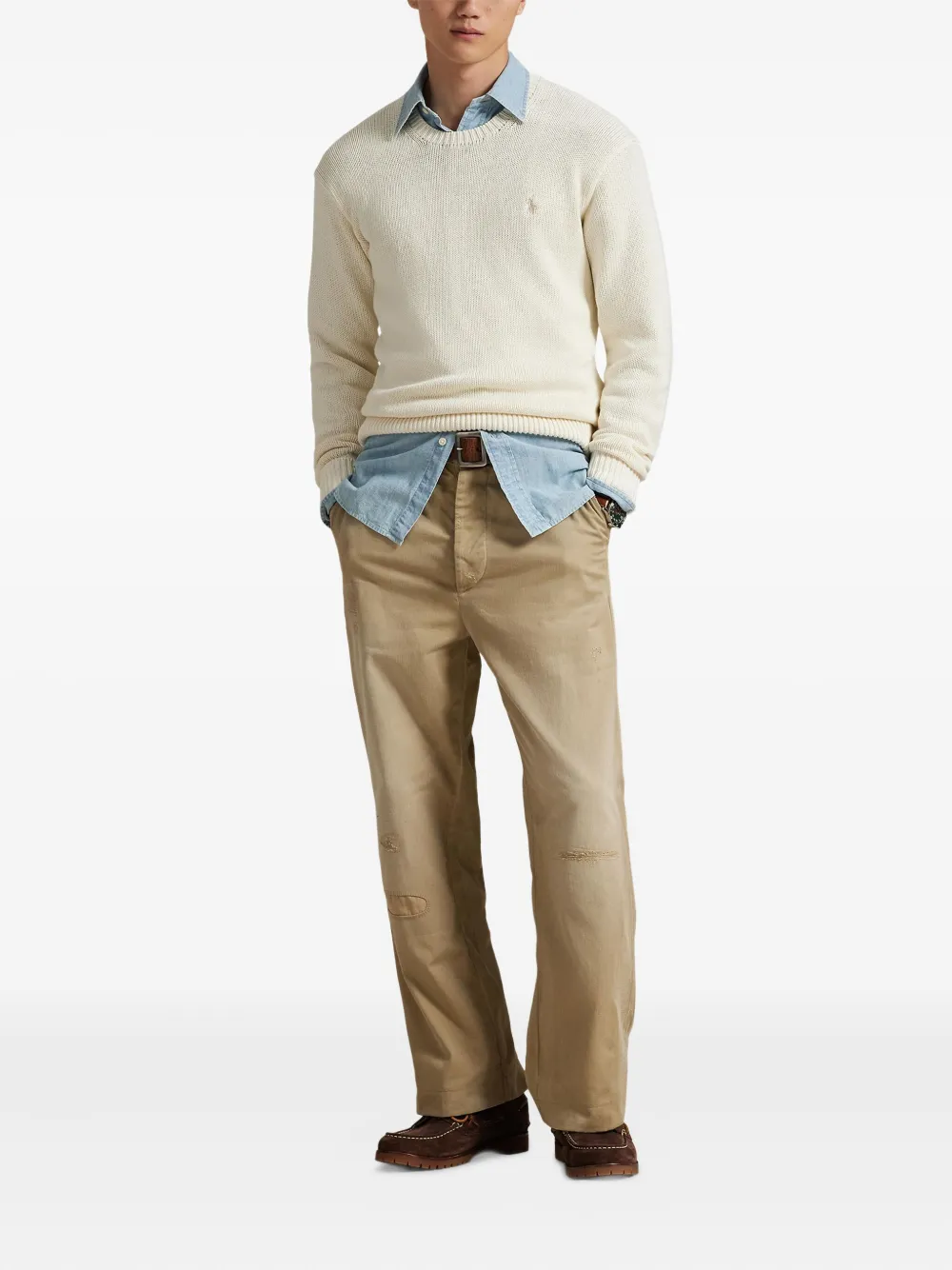 Polo Ralph Lauren Cotton Long-sleeve Sweater In White