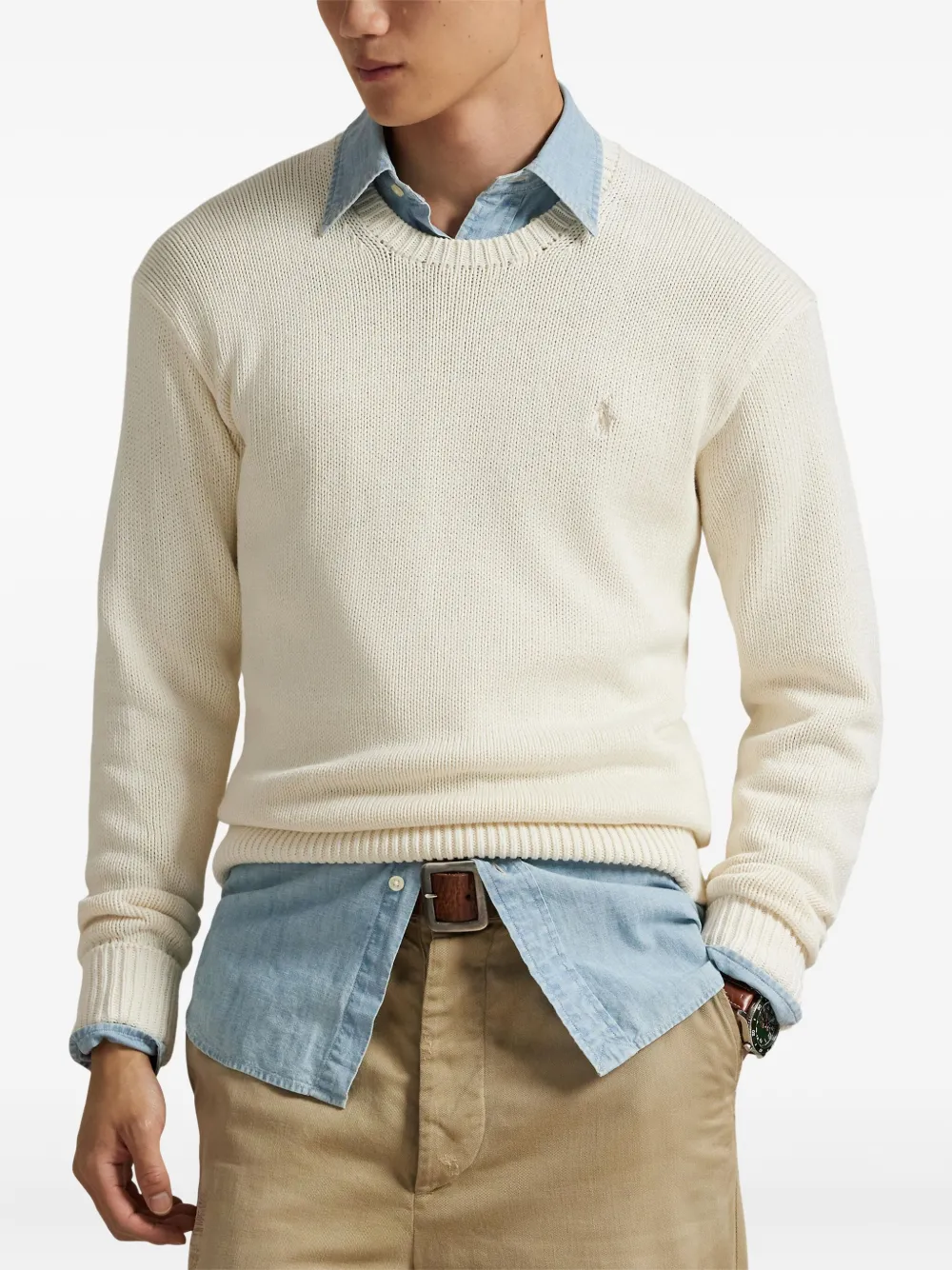 Polo Ralph Lauren Cotton Long-sleeve Sweater In White