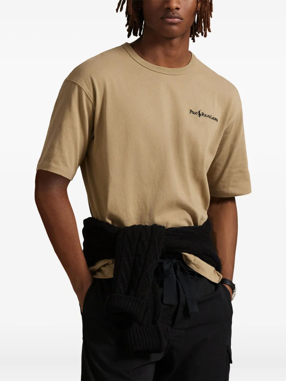 Polo Ralph Lauren T-shirt met geborduurd logo Beige