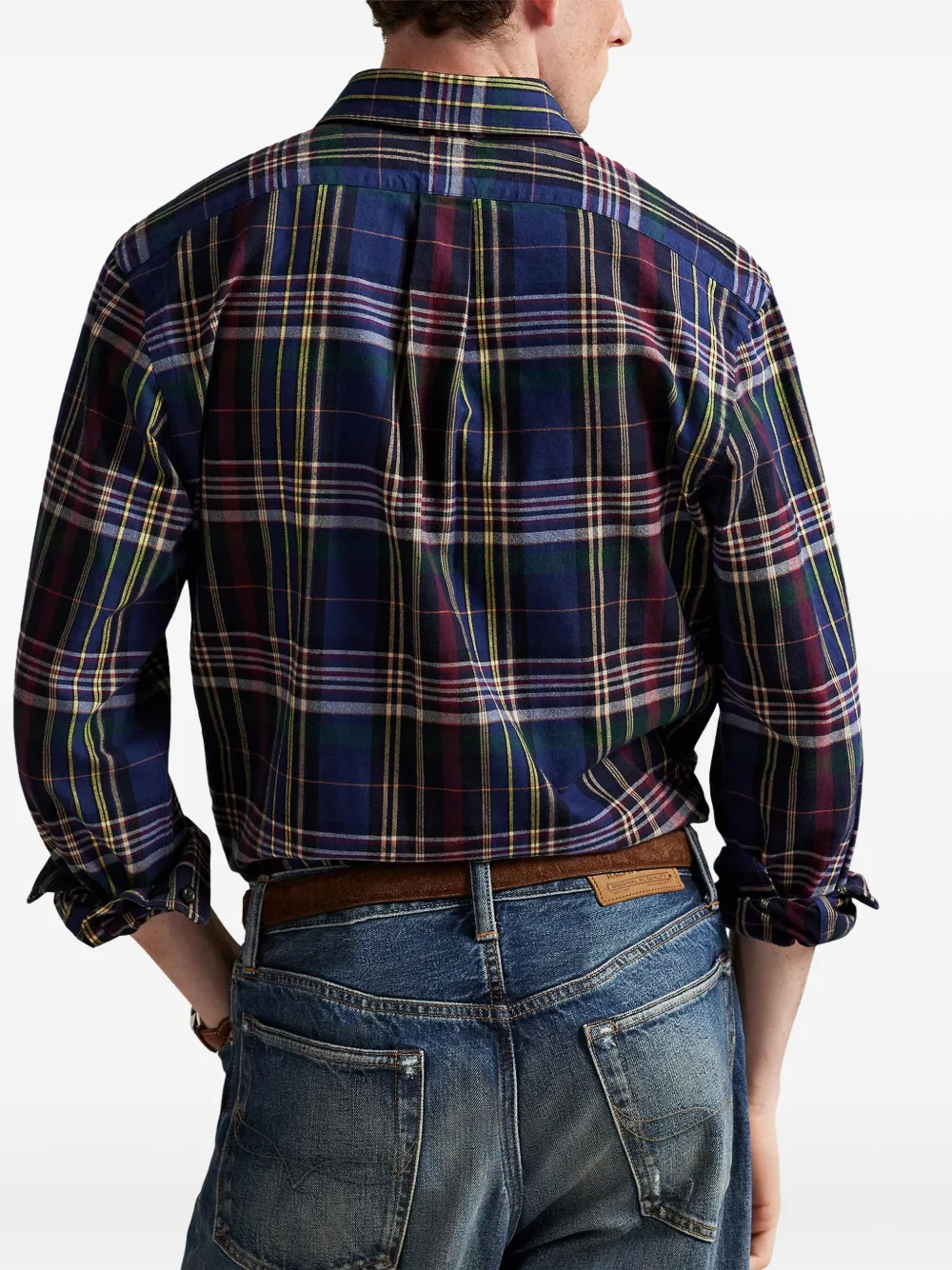 Polo Ralph Lauren brushed plaid shirt Blauw