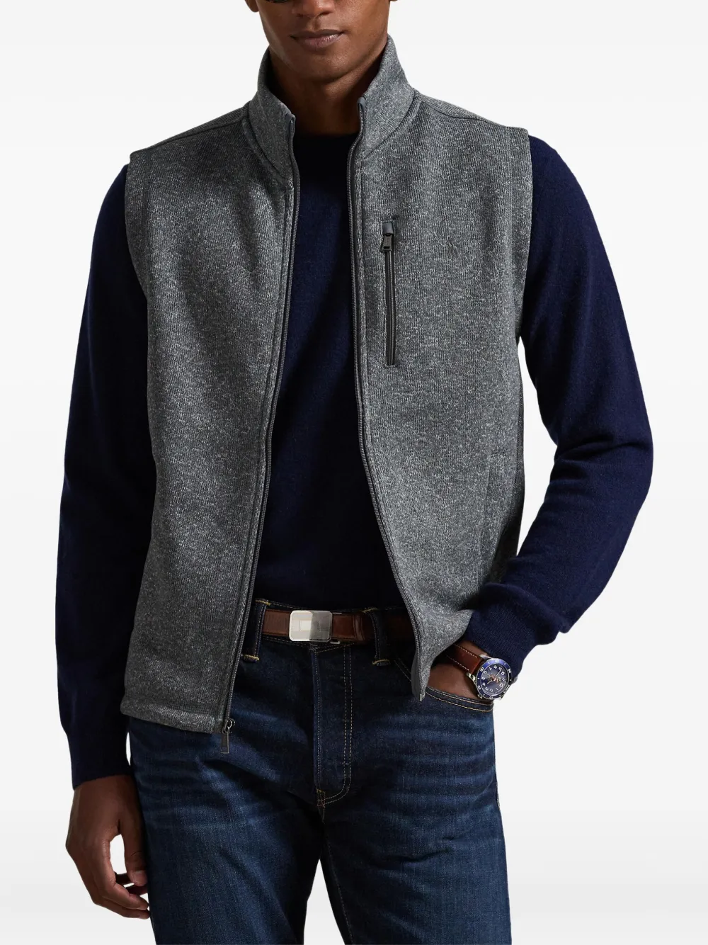 Polo Ralph Lauren Fleece gilet met rits Grijs