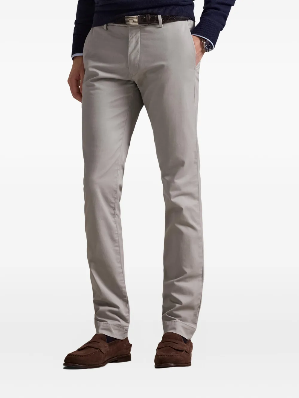 Polo Ralph Lauren Twill broek met platte voorkant Grijs