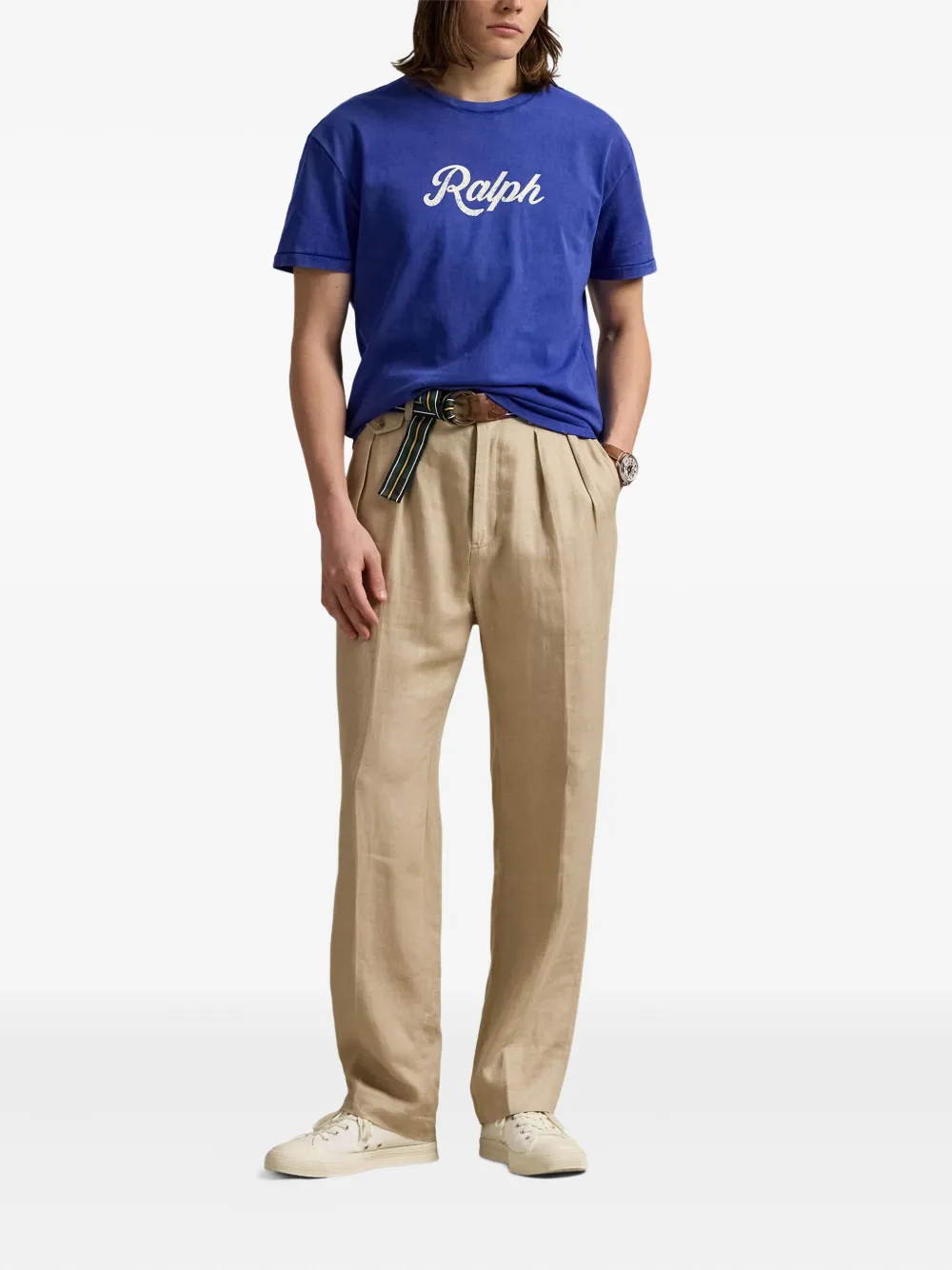 Polo Ralph Lauren T-shirt met logoprint met ronde hals Blauw