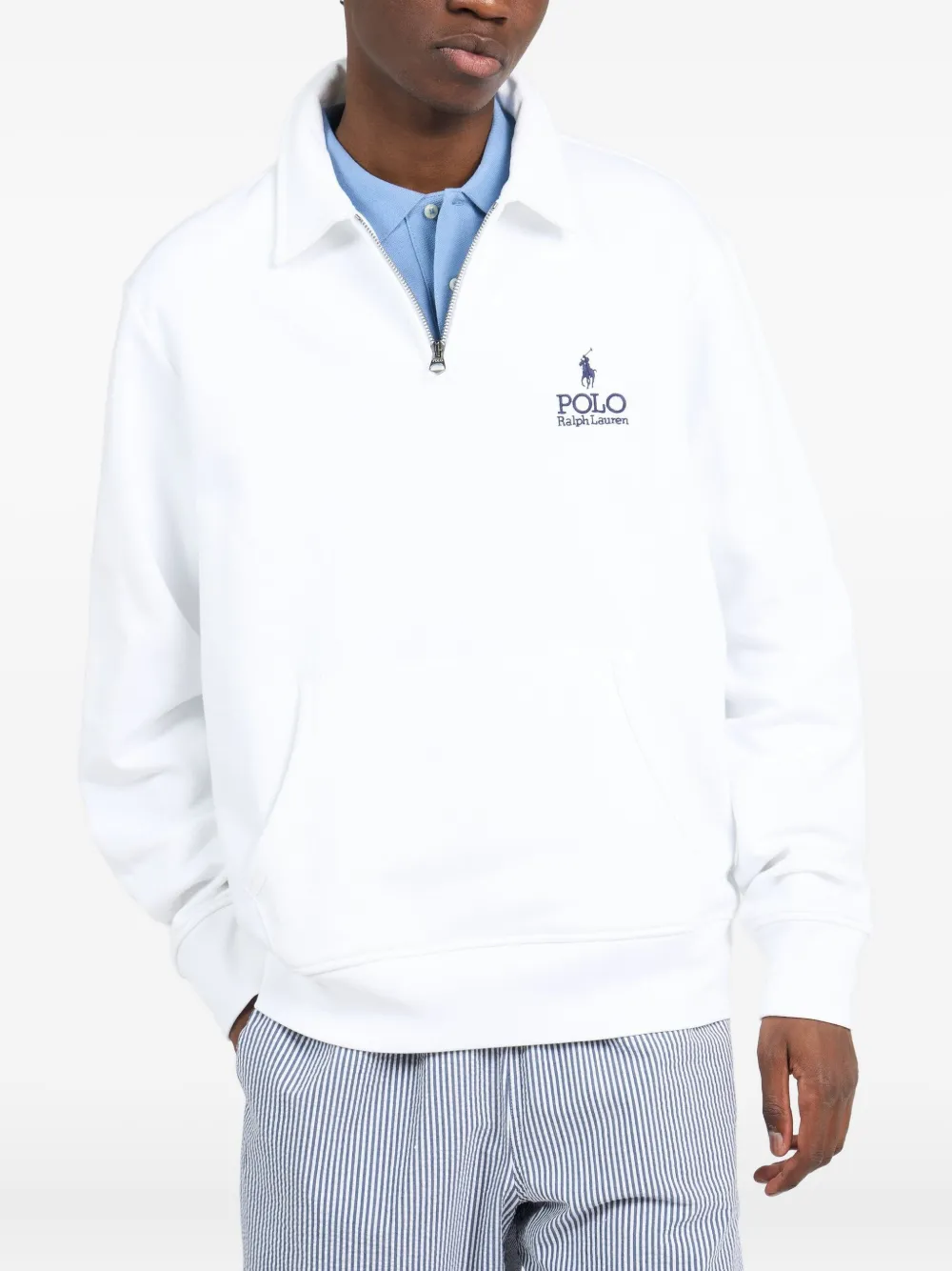 Polo Ralph Lauren Sweater met polokraag en rits Wit