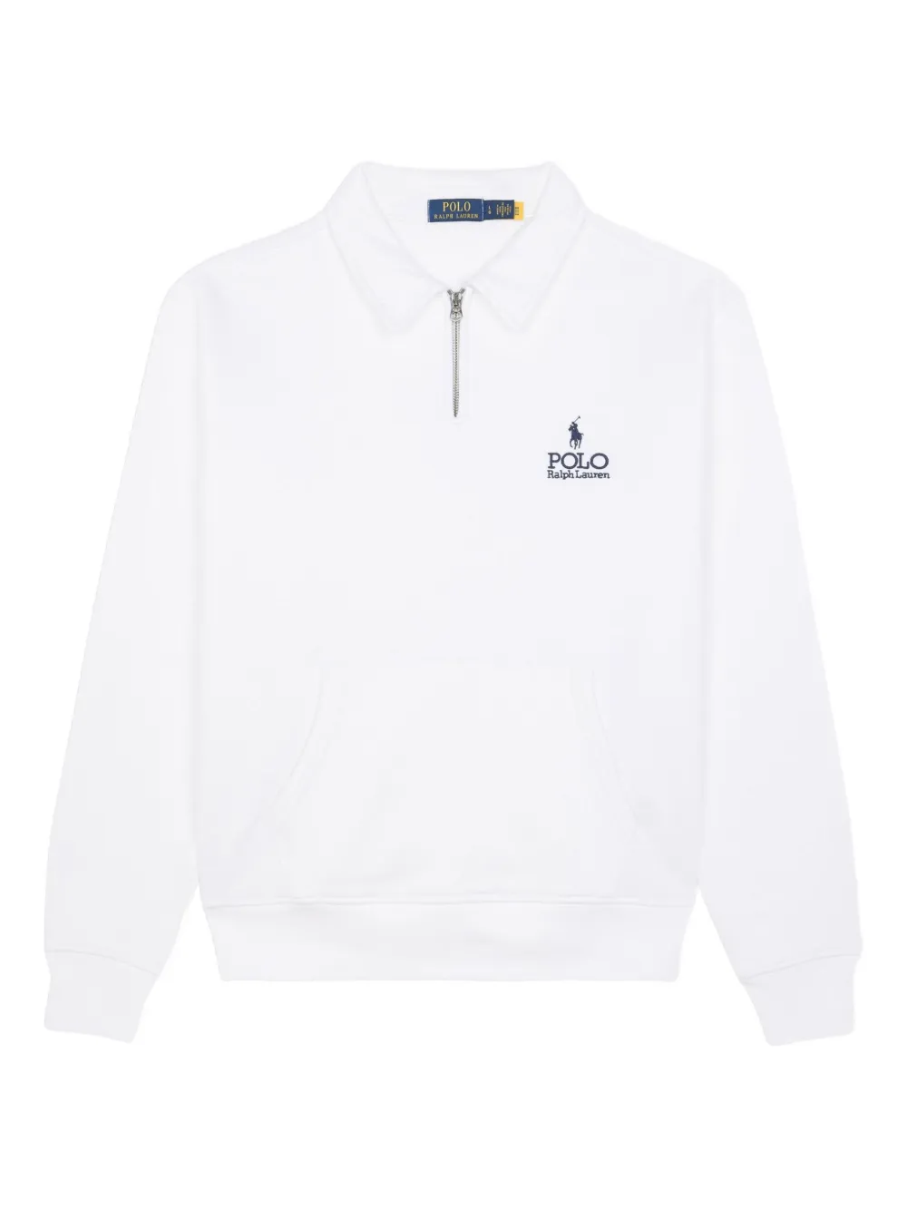 Polo Ralph Lauren polo-neck zip-up sweatshirt - ホワイト Polo Ralph Lauren polo-neck zip-up sweatshirt - ホワイト