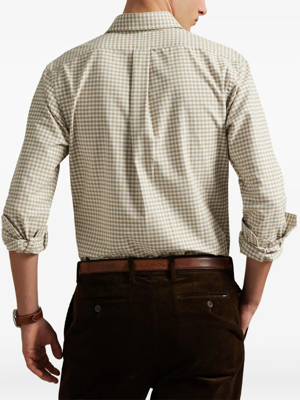 Polo Ralph Lauren Geruit overhemd met knopen Beige