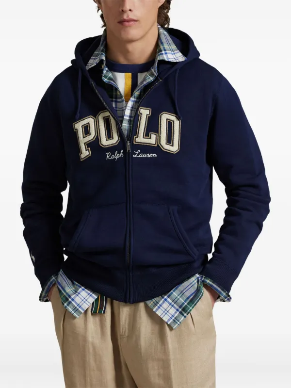 Polo Ralph Lauren logo-embroidered zip-up Hoodie | Blue