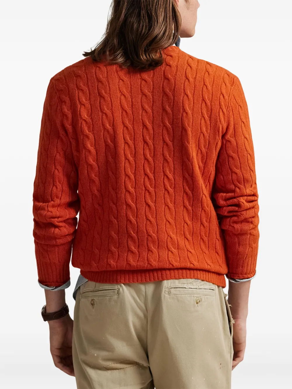Polo Ralph Lauren Kabelgebreide wollen pullover Oranje