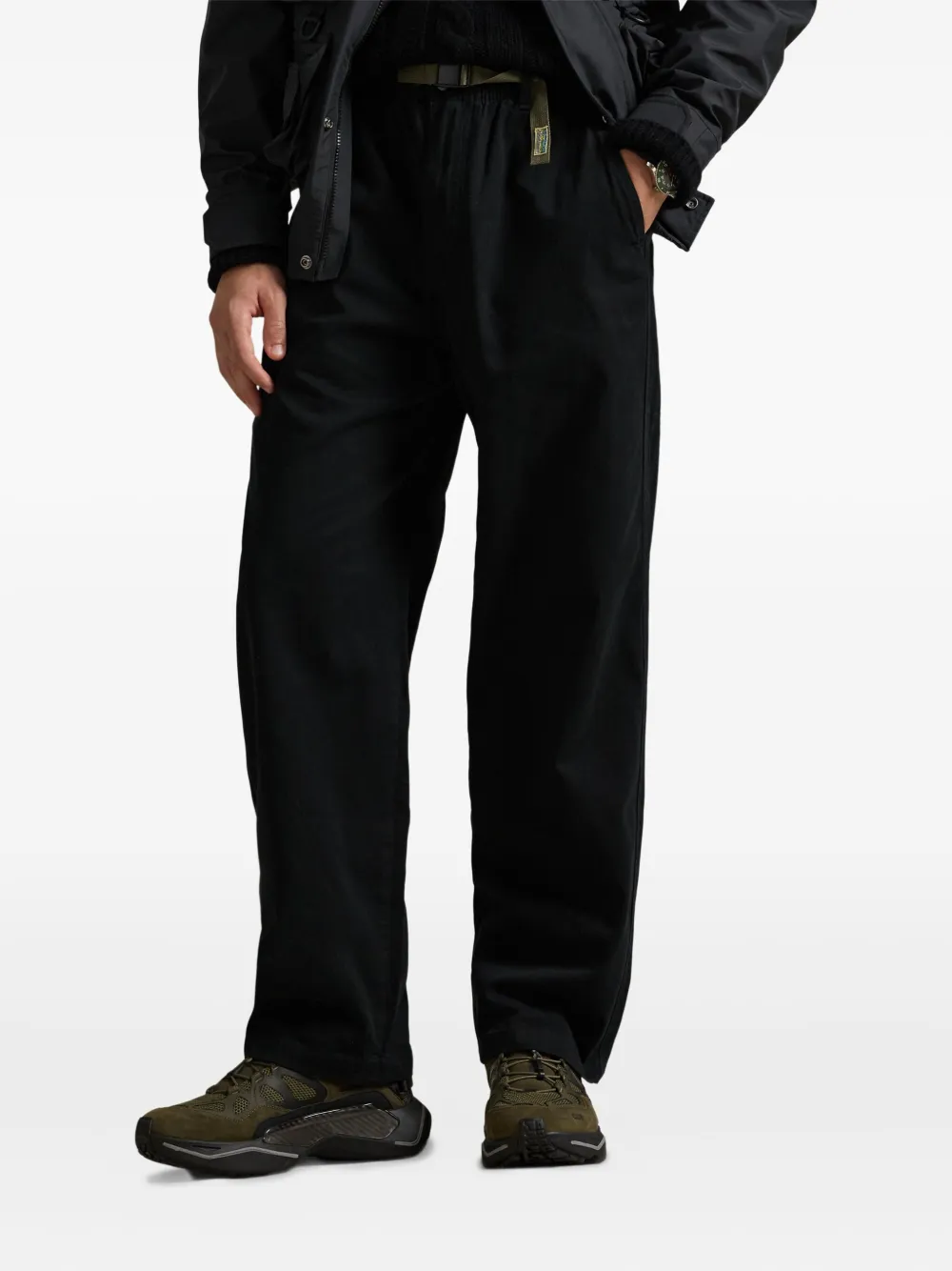 Polo Ralph Lauren Trailster Twill Flat-front Trousers In Black