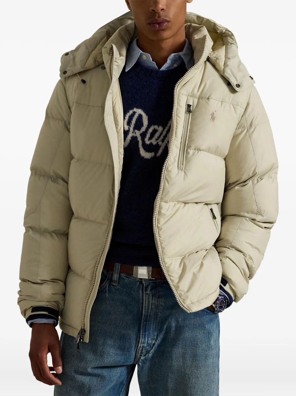 Polo Ralph Lauren Donsjack met capuchon Beige