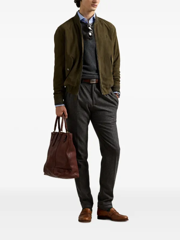 Polo Ralph Lauren スエード ボンバージャケット | グリーン | FARFETCH JP