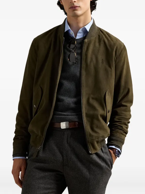 Polo Ralph Lauren スエード ボンバージャケット | グリーン | FARFETCH JP