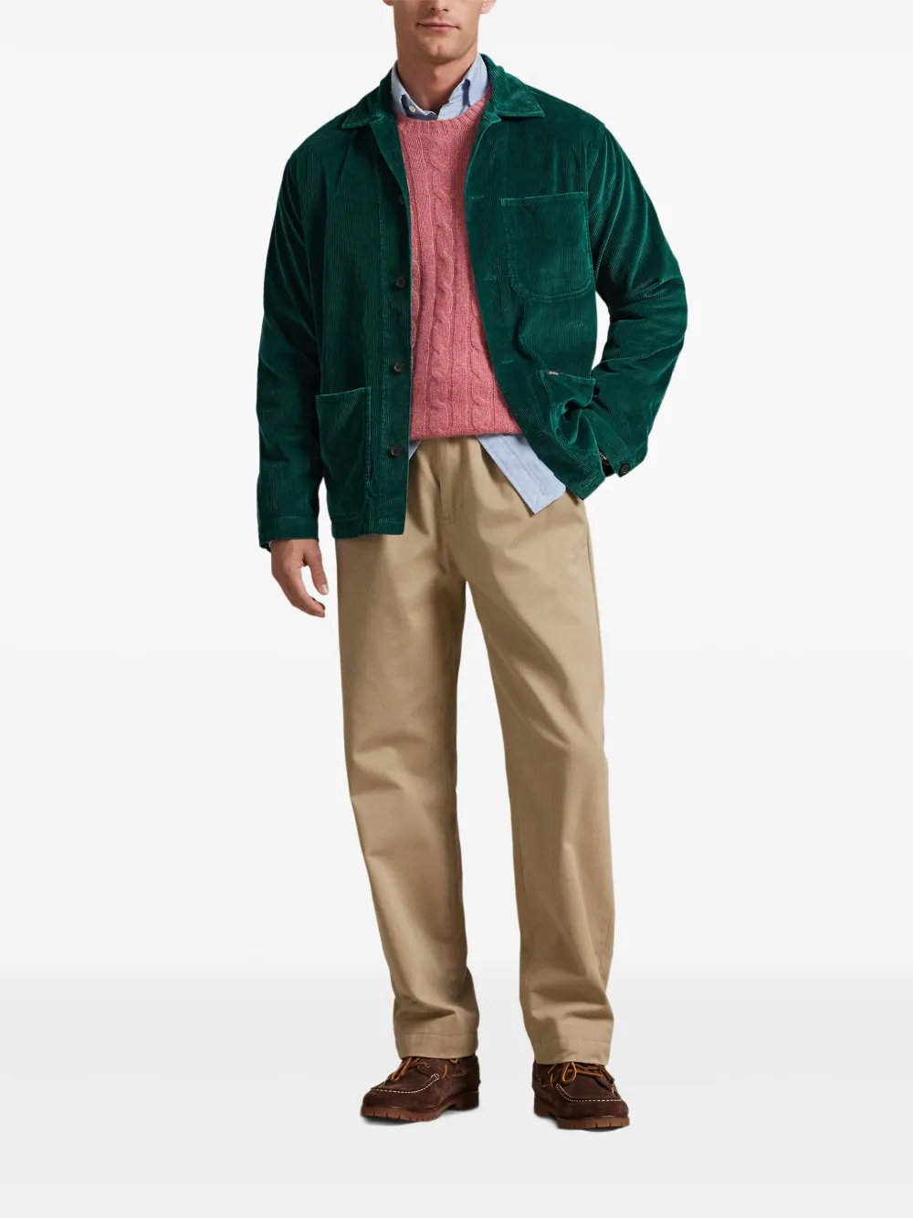 Polo Ralph Lauren Ribfluwelen shirtjack Groen