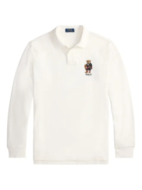 Polo Ralph Lauren bear-embroidered long-sleeve polo shirt