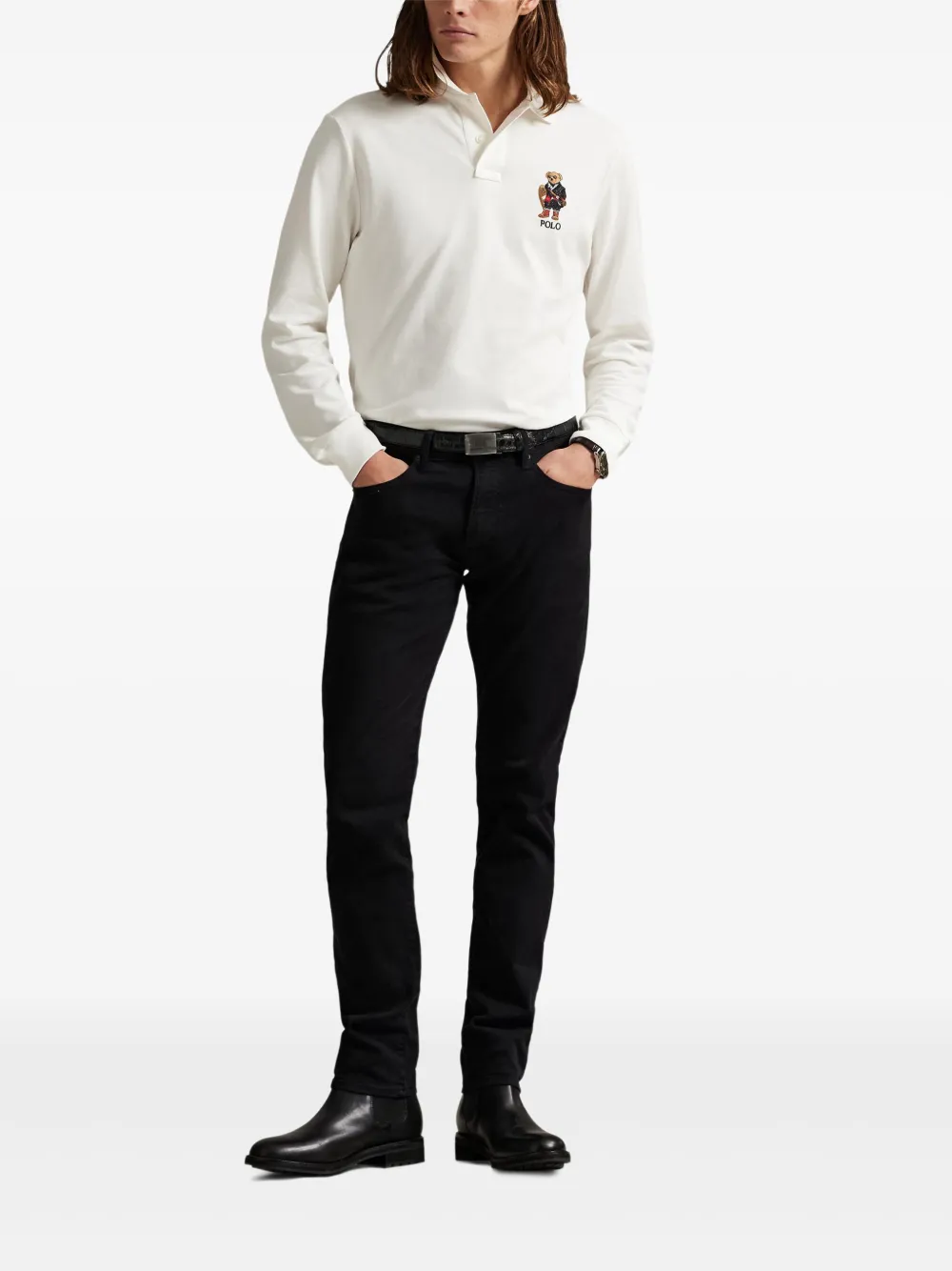Polo Ralph Lauren bear-embroidered long-sleeve polo shirt | Image 2