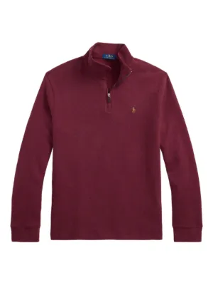 Ralph Lauren Purple Label Birdseye quarter-zip Sweater | Red
