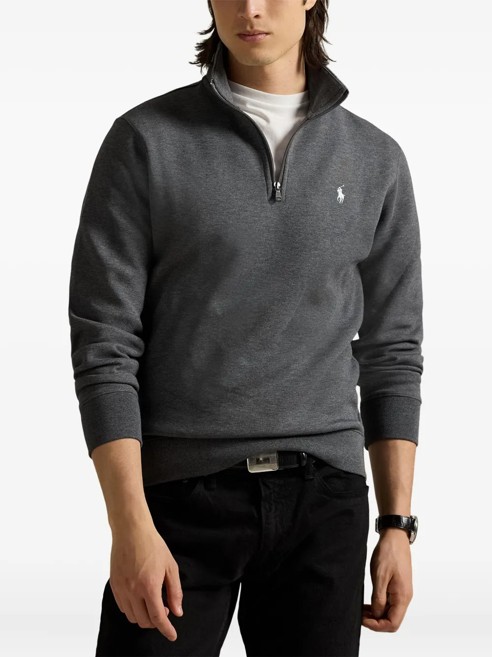 Polo Ralph Lauren Fleece pullover met rits Grijs