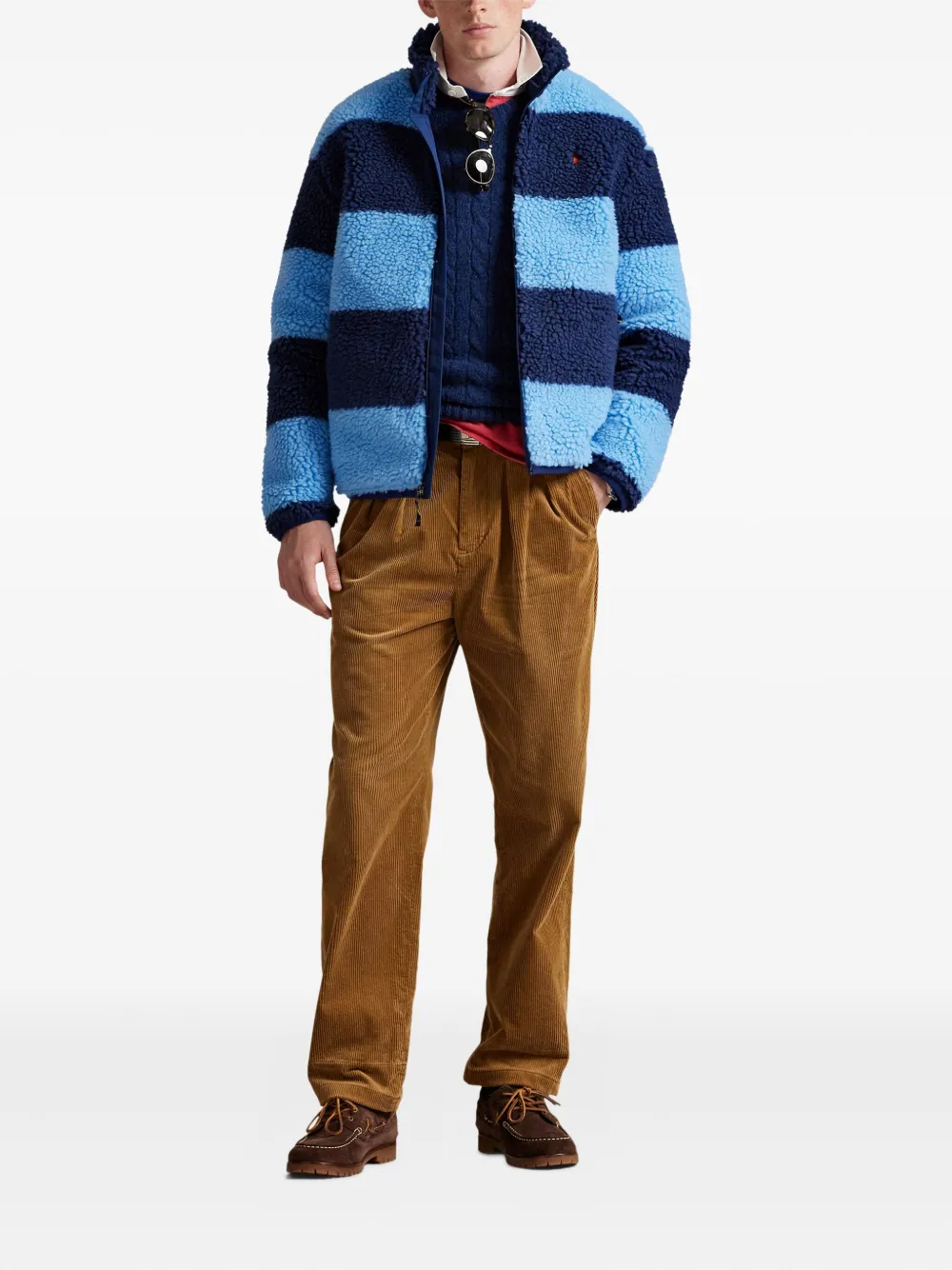 Polo Ralph Lauren Full Zip Fleece Jacket In Blue
