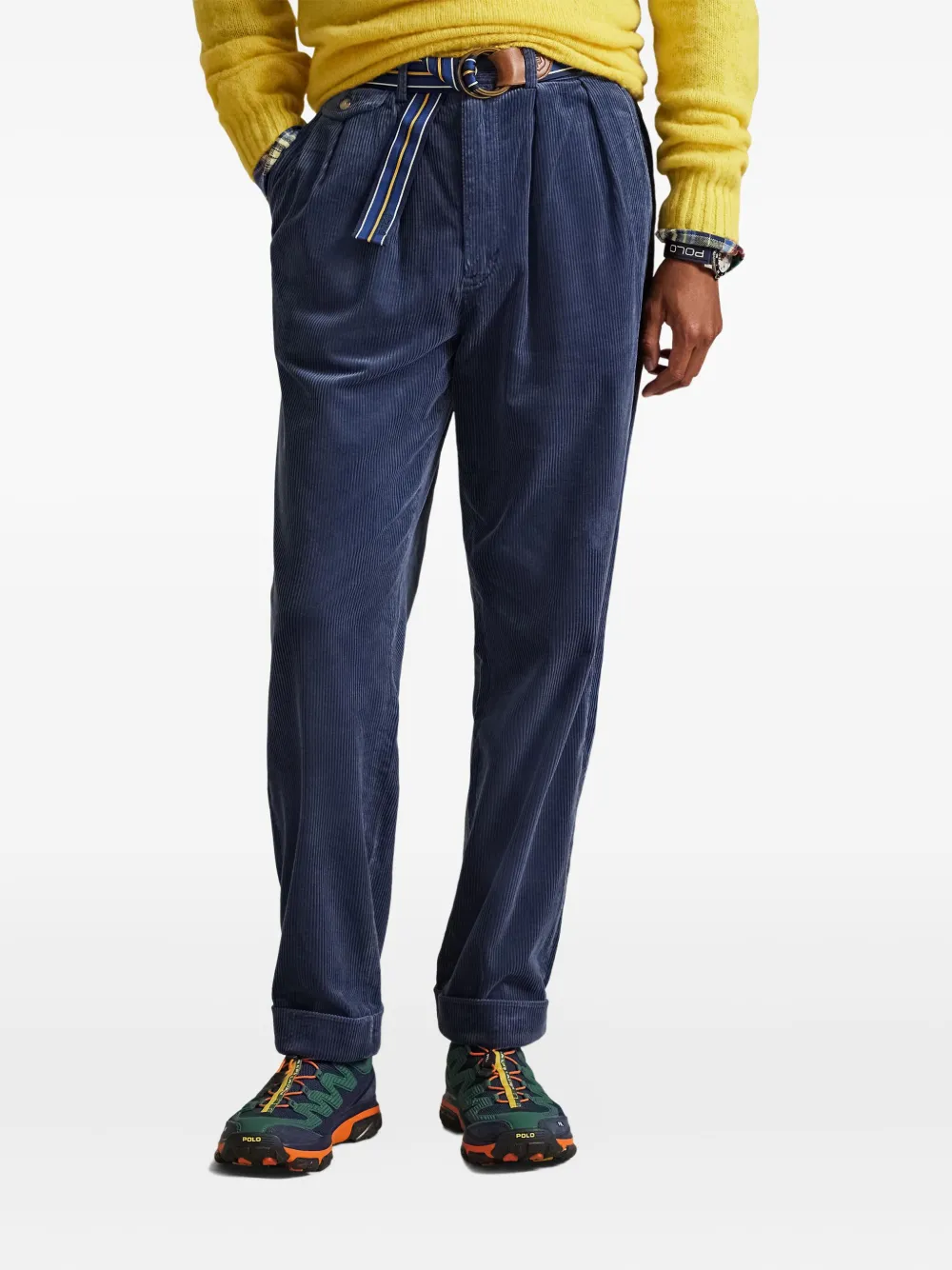 Polo Ralph Lauren Ribfluwelen plooibroek Blauw