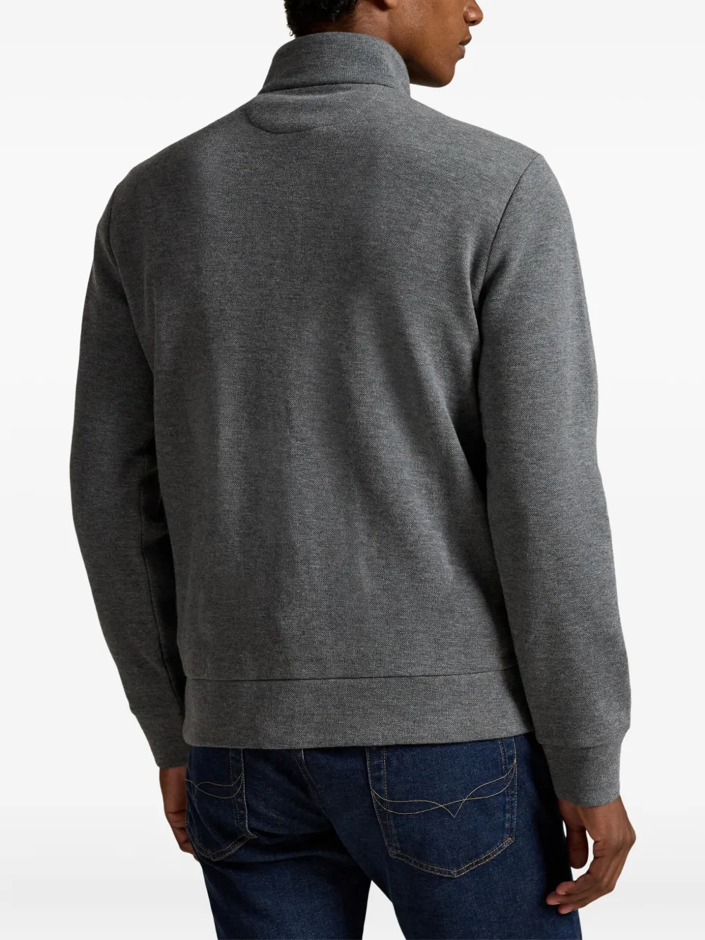 Polo Ralph Lauren Half-zip Long-sleeve Sweatshirt In Gray
